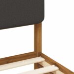 vidaXL Rám postele s čalúneným čelom Prírodná a tmavosivá 120 x 190 cm – Obrázok 8