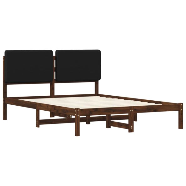 vidaXL Rám postele s čalúneným čelom Tmavohnedá a čierna 120 x 190 cm – Obrázok 3