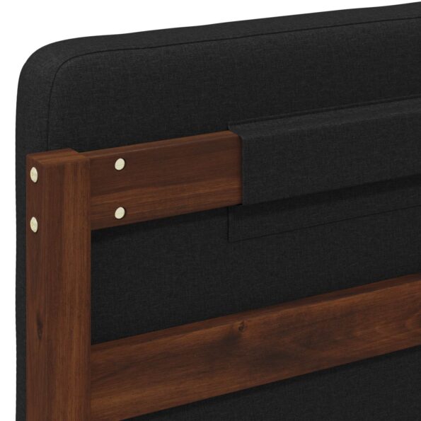 vidaXL Rám postele s čalúneným čelom Tmavohnedá a čierna 120 x 190 cm – Obrázok 7