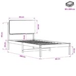 vidaXL Rám postele s čalúneným čelom Tmavohnedá a čierna 80 x 200 cm – Obrázok 11