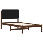vidaXL Rám postele s čalúneným čelom Tmavohnedá a čierna 80 x 200 cm – Obrázok 3