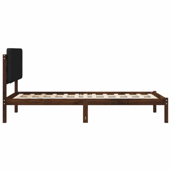 vidaXL Rám postele s čalúneným čelom Tmavohnedá a čierna 80 x 200 cm – Obrázok 5