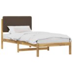 vidaXL Rám postele s čalúneným čelom Bielená a taupe 80 x 200 cm – Obrázok 2