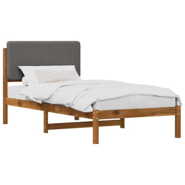 vidaXL Rám postele s čalúneným čelom Prírodná a svetlosivá 90 x 190 cm – Obrázok 2