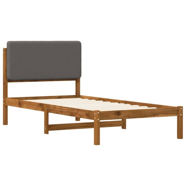 vidaXL Rám postele s čalúneným čelom Prírodná a svetlosivá 90 x 190 cm – Obrázok 3