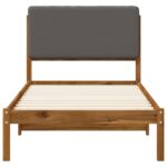 vidaXL Rám postele s čalúneným čelom Prírodná a svetlosivá 90 x 190 cm – Obrázok 4
