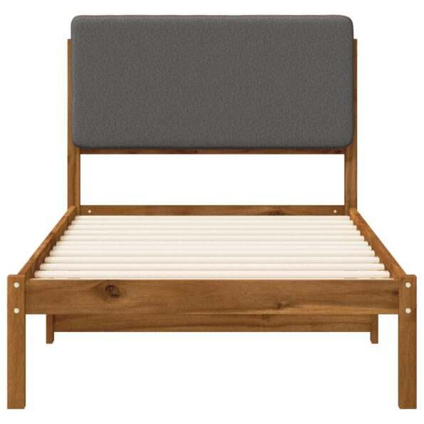 vidaXL Rám postele s čalúneným čelom Prírodná a svetlosivá 90 x 190 cm – Obrázok 4
