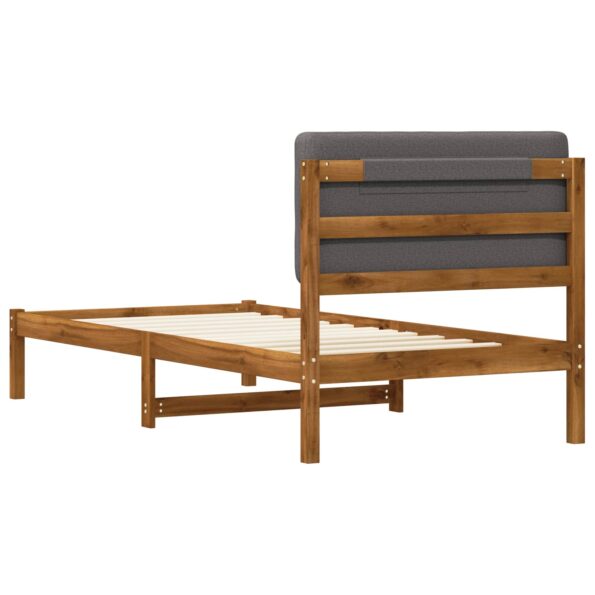 vidaXL Rám postele s čalúneným čelom Prírodná a svetlosivá 90 x 190 cm – Obrázok 6