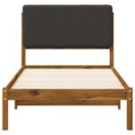 vidaXL Rám postele s čalúneným čelom Prírodná a tmavosivá 90 x 190 cm – Obrázok 4