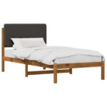 vidaXL Rám postele s čalúneným čelom Prírodná a tmavosivá 75 x 190 cm – Obrázok 2