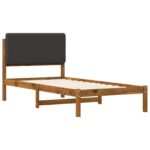 vidaXL Rám postele s čalúneným čelom Prírodná a tmavosivá 75 x 190 cm – Obrázok 3