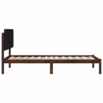 vidaXL Rám postele s čalúneným čelom Tmavohnedá a čierna 75 x 190 cm – Obrázok 5