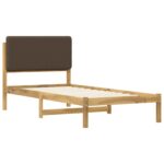 vidaXL Rám postele s čalúneným čelom Bielená a taupe 75 x 190 cm – Obrázok 3