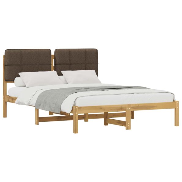 vidaXL Rám postele s čalúneným čelom Bielená a taupe 150 x 200 cm – Obrázok 2