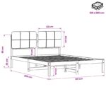 vidaXL Rám postele s čalúneným čelom Bielená a taupe 120 x 200 cm – Obrázok 11