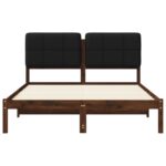 vidaXL Rám postele s čalúneným čelom Tmavohnedá a čierna 140 x 190 cm – Obrázok 4