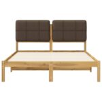 vidaXL Rám postele s čalúneným čelom Bielená a taupe 120 x 190 cm – Obrázok 4