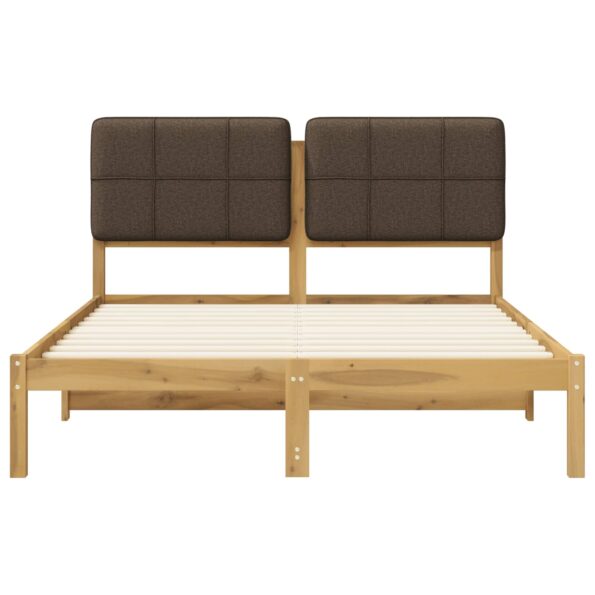 vidaXL Rám postele s čalúneným čelom Bielená a taupe 120 x 190 cm – Obrázok 4