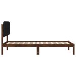 vidaXL Rám postele s čalúneným čelom Tmavohnedá a čierna 90 x 190 cm – Obrázok 5