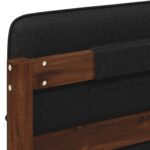 vidaXL Rám postele s čalúneným čelom Tmavohnedá a čierna 90 x 190 cm – Obrázok 7