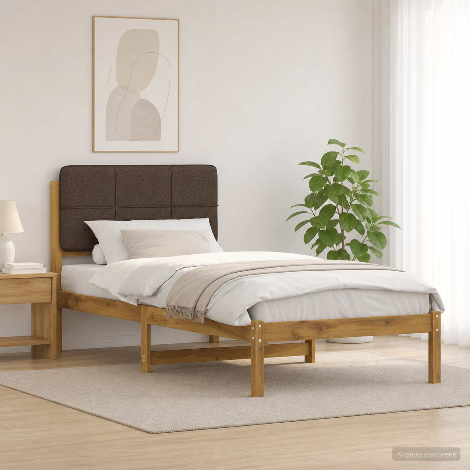 904117_1.jpg vidaXL Rám postele s čalúneným čelom Bielená a taupe 90 x 190 cm – Obrázok 1