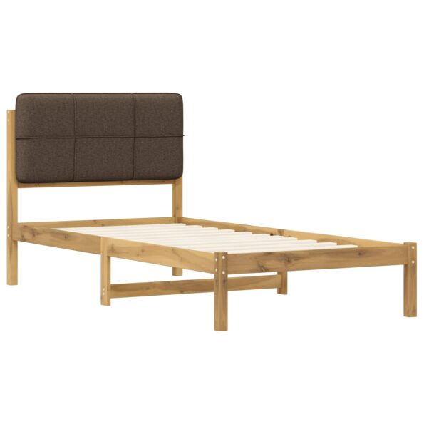 vidaXL Rám postele s čalúneným čelom Bielená a taupe 90 x 190 cm – Obrázok 3