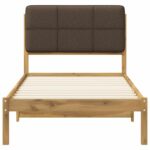 vidaXL Rám postele s čalúneným čelom Bielená a taupe 90 x 190 cm – Obrázok 4