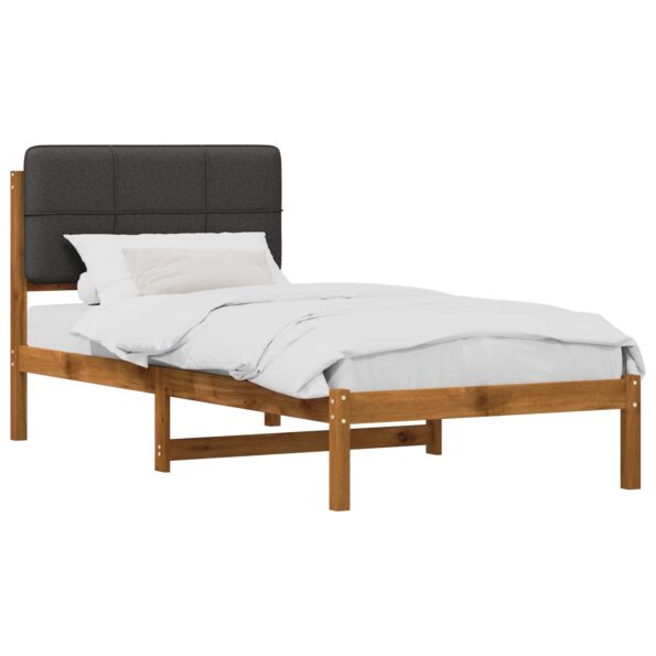 vidaXL Rám postele s čalúneným čelom Prírodná a tmavosivá 75 x 190 cm – Obrázok 2
