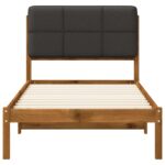 vidaXL Rám postele s čalúneným čelom Prírodná a tmavosivá 75 x 190 cm – Obrázok 4