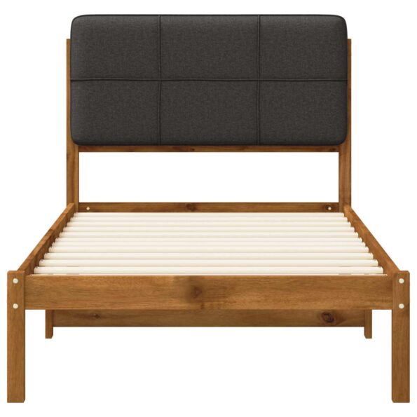 vidaXL Rám postele s čalúneným čelom Prírodná a tmavosivá 75 x 190 cm – Obrázok 4