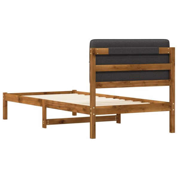 vidaXL Rám postele s čalúneným čelom Prírodná a tmavosivá 75 x 190 cm – Obrázok 6
