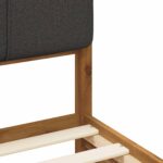 vidaXL Rám postele s čalúneným čelom Prírodná a tmavosivá 75 x 190 cm – Obrázok 8