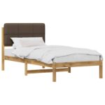vidaXL Rám postele s čalúneným čelom Bielená a taupe 75 x 190 cm – Obrázok 2