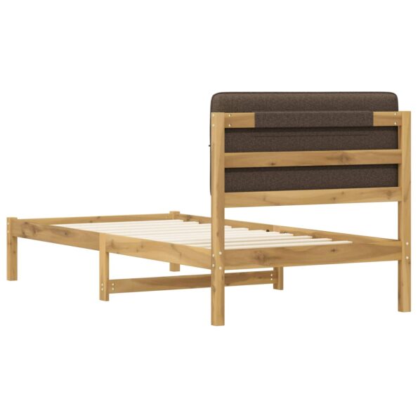 vidaXL Rám postele s čalúneným čelom Bielená a taupe 75 x 190 cm – Obrázok 6