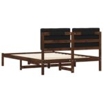vidaXL Rám postele s čalúneným čelom Tmavohnedá a čierna 160 x 200 cm – Obrázok 6