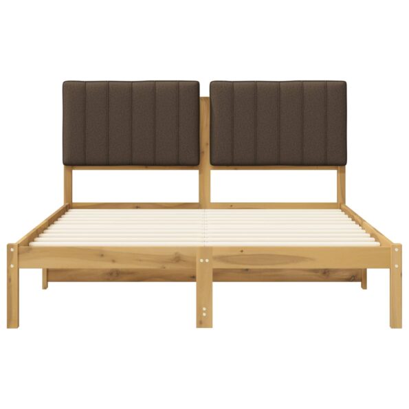 vidaXL Rám postele s čalúneným čelom Bielená a taupe 160 x 200 cm – Obrázok 4