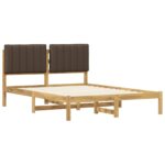vidaXL Rám postele s čalúneným čelom Bielená a taupe 140 x 190 cm – Obrázok 3