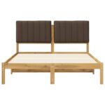 vidaXL Rám postele s čalúneným čelom Bielená a taupe 140 x 190 cm – Obrázok 4