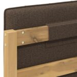 vidaXL Rám postele s čalúneným čelom Bielená a taupe 140 x 190 cm – Obrázok 7