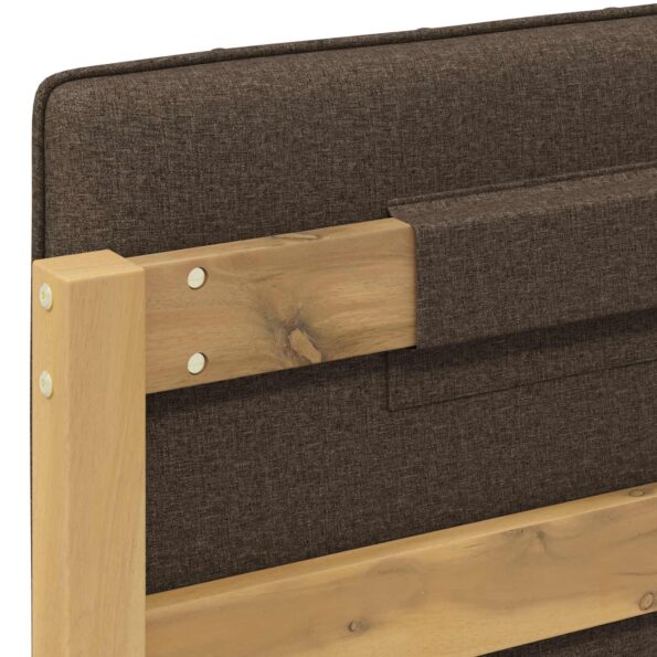 vidaXL Rám postele s čalúneným čelom Bielená a taupe 140 x 190 cm – Obrázok 7