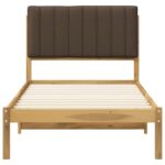 vidaXL Rám postele s čalúneným čelom Bielená a taupe 100 x 200 cm – Obrázok 4