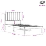 vidaXL Rám postele s čalúneným čelom Bielená a taupe 90 x 200 cm – Obrázok 11