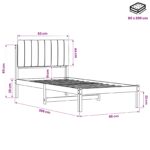 vidaXL Rám postele s čalúneným čelom Tmavohnedá a čierna 80 x 200 cm – Obrázok 11