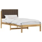vidaXL Rám postele s čalúneným čelom Bielená a taupe 80 x 200 cm – Obrázok 2
