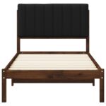 vidaXL Rám postele s čalúneným čelom Tmavohnedá a čierna 90 x 190 cm – Obrázok 4