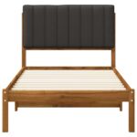 vidaXL Rám postele s čalúneným čelom Prírodná a tmavosivá 75 x 190 cm – Obrázok 4