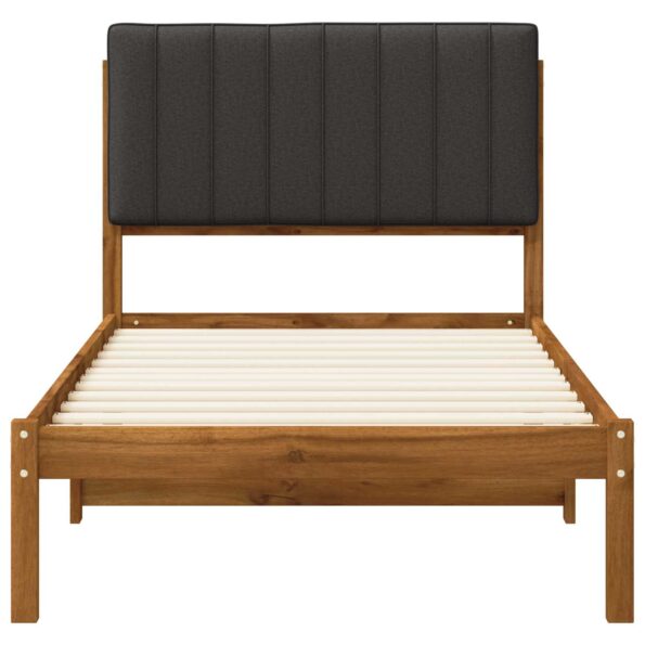 vidaXL Rám postele s čalúneným čelom Prírodná a tmavosivá 75 x 190 cm – Obrázok 4