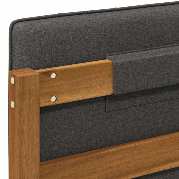 vidaXL Rám postele s čalúneným čelom Prírodná a tmavosivá 75 x 190 cm – Obrázok 7
