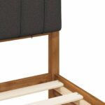 vidaXL Rám postele s čalúneným čelom Prírodná a tmavosivá 75 x 190 cm – Obrázok 8