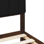 vidaXL Rám postele s čalúneným čelom Tmavohnedá a čierna 75 x 190 cm – Obrázok 8